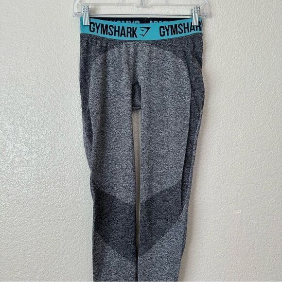 Gymshark Flex Gray Teal Seamless Form Fitting Contour Athletic Leggings - Picture 3 of 11